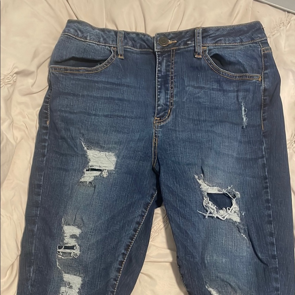 Distressed Blue Women's Jeans